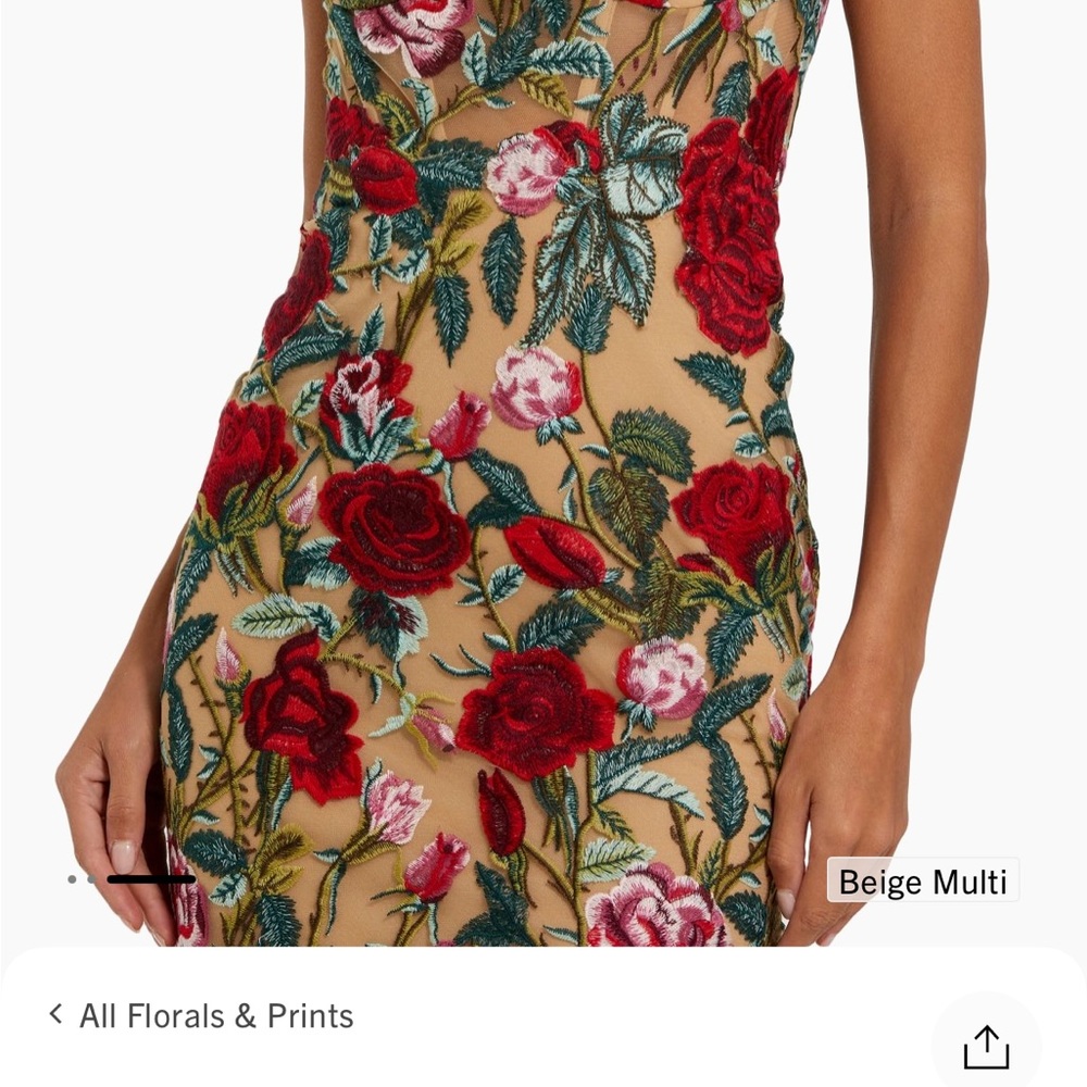 Ieena for Mac Duggal Floral Embroidered Dress size 12 - Picture 5 of 8